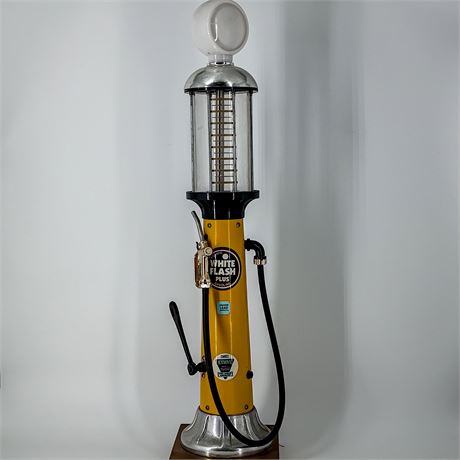 Vintage White Flash Plus Gas Pump Replica – Tabletop Display Model