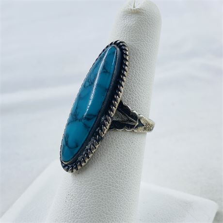 7g Vtg Pacific Navajo Signed Sterling Ring Size 6