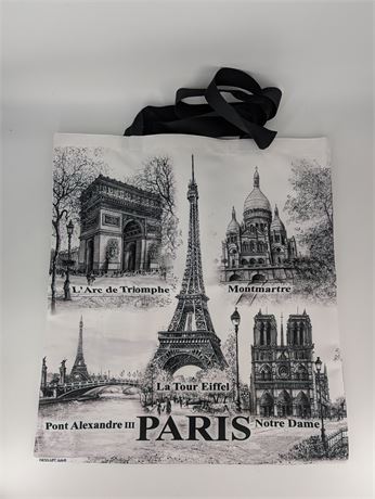 New in Pkg. Paris France Tote Bag w/Architectural Tourist Sites