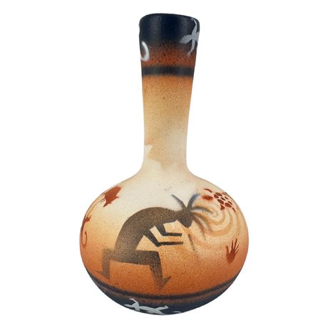 Vintage Kokapelli Dancer Native American Souvenir Pottery Vase
