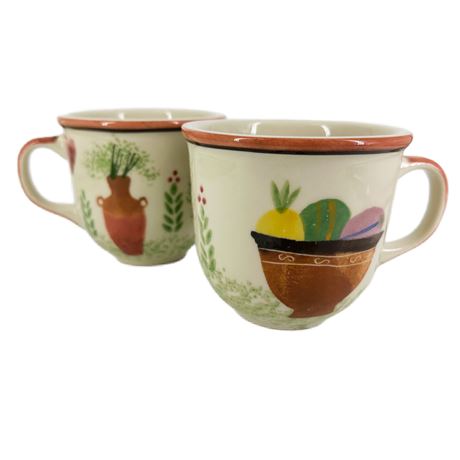 Pair of Vintage Hartstone Pottery Coffee Mugs by Judy Kruger