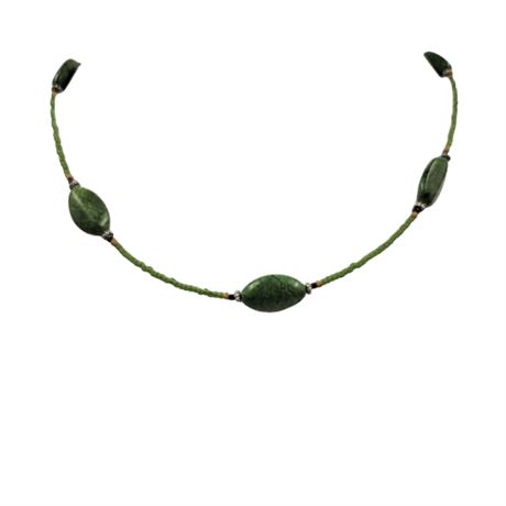 Artisan Made Green Beaded Necklace