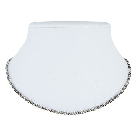 Signed Vintage LES BERNARD Dainty Prong Set Clear Rhinestone Choker Necklace