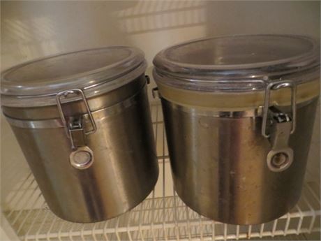 2 Large Stainless Steel Canisters