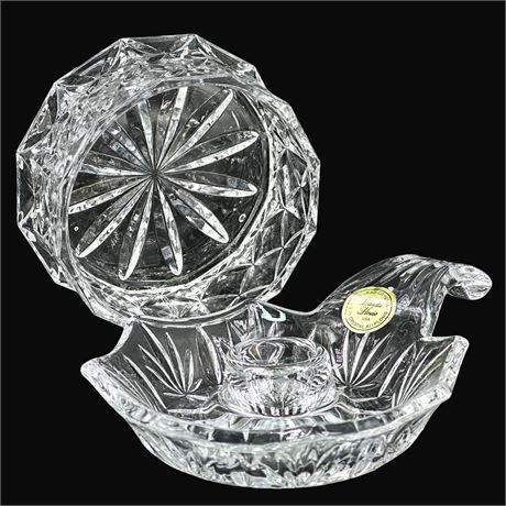 Pair of Vintage Crystal Cut Glass Housewares