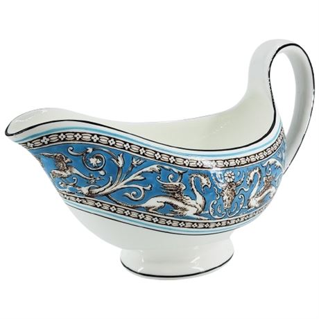 Vintage Wedgwood "Florentine Turquoise" Bone China Gravy Boat