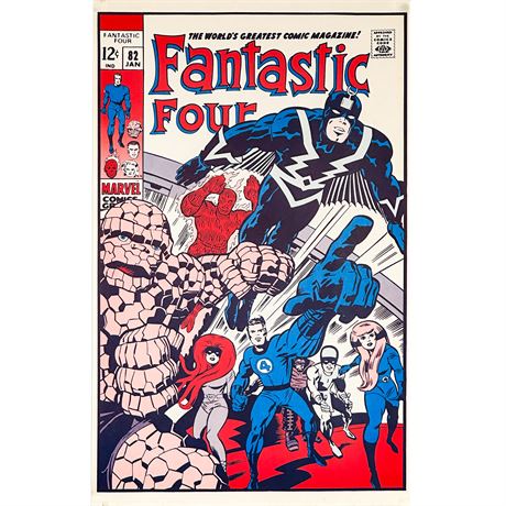 Vintage Marvel Poster Print of the "Fantastic Four" Issue 82 Comic Book Cover
