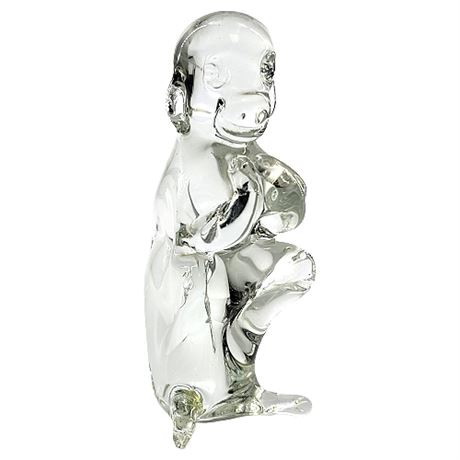 Vintage Art Glass Monkey Figurine