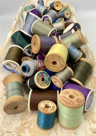86 Wood Spool Vintage to Modern Silk & Cotton Sewing Thread Spools