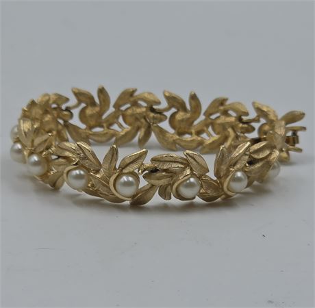 Vtg Link Bracelet Goldtone