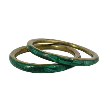 Pair of Vintage Malachite Bracelets