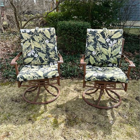 Pair of Cast Aluminum Patio Chairs