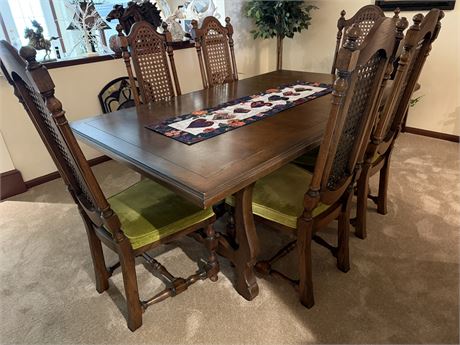 Dining Room Set Spanish Renaissance Revival Trestle Table &