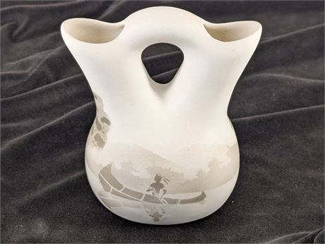 Signed Hozoni American Indian Wedding Vase