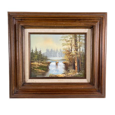 Mid-Century Landscape Oil Painting by Sarde
