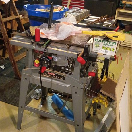 Craftsman 10" Table Saw w/ Roller Stand, Hardware Organizer & Accessories