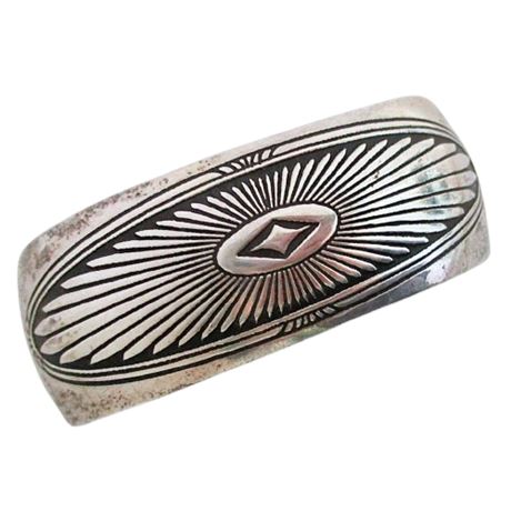 VTG Navajo B. Webb Diamond Eye Sterling Silver Cuff Bracelet Signed