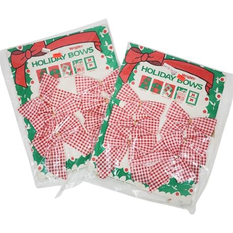Vintage Wright's Holiday Bows, 2 Packs, New in Wrap