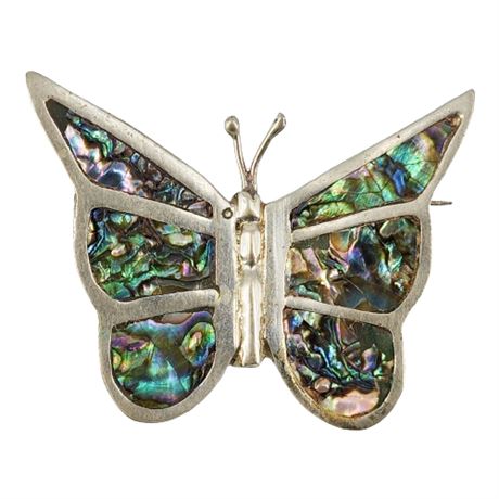 Abalone Inlay Butterfly Brooch