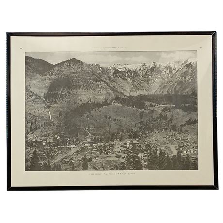 Antique Harper’s Weekly Supplement Mountain Landscape Print “Ouray, Colorado"