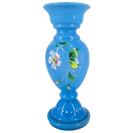 Vintage Hand-Painted Blue Bud Vase