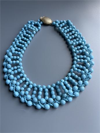 Signed Vogue Turquoise statement  necklace