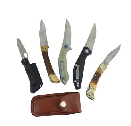 Lot of Folding Knives for Survival/Hunting