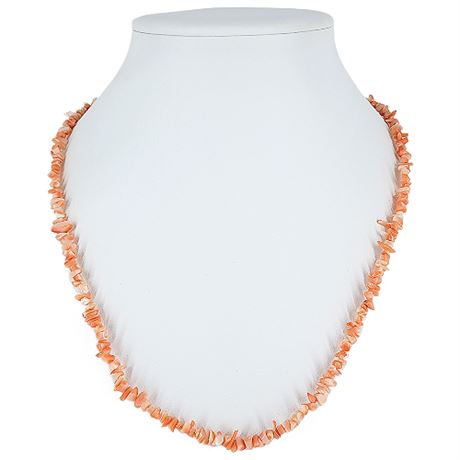 Vintage Coral Chip Necklace