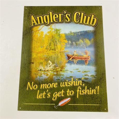 ‘Fishing’ 12.5x16” Retro Metal Sign