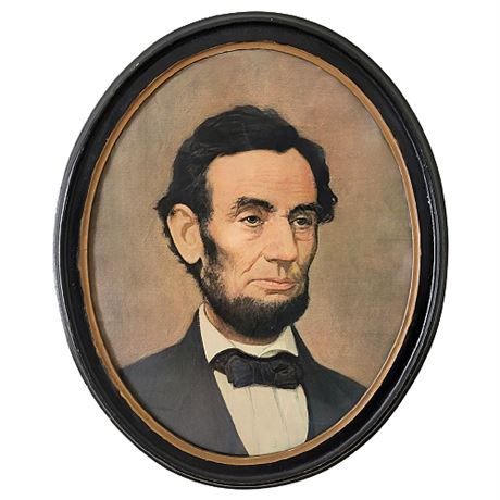 Vintage Oval Abraham Lincoln Portrait Print