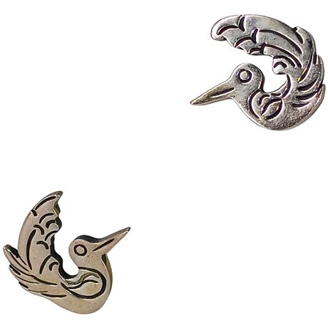Vintage Sterling 925 Bird Earrings Stamped Mexico