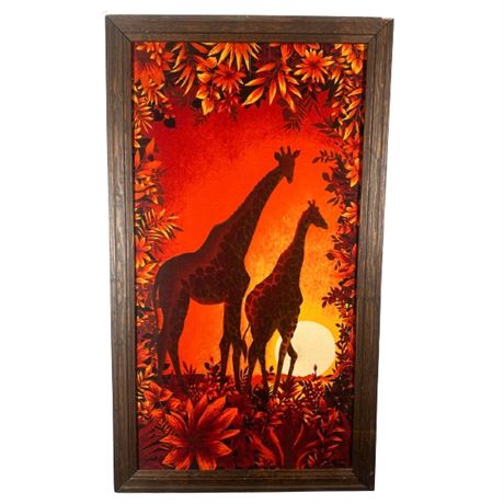 Wesco Reltex Giraffes in Sunset Fabric Art
