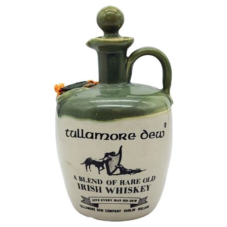 Vintage Tullamore Dew Irish Whiskey Stoneware Jug