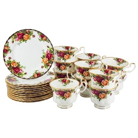 Royal Albert "Old Country Roses" Breakfast Cup/B&B Plate, Service for 12