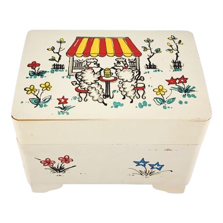 Vintage Poodle Jewelry Box w/ Musical Ballerina