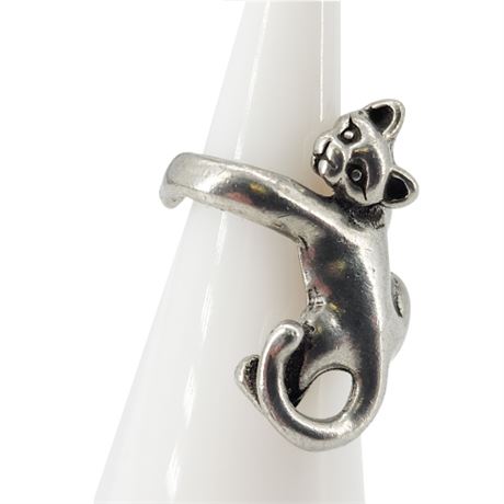 Vintage Silver Tone Cat Ear Cuff