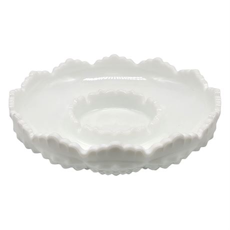 Fenton Hobnail Milk Glass Ashtray/Chip & Dip Bowl
