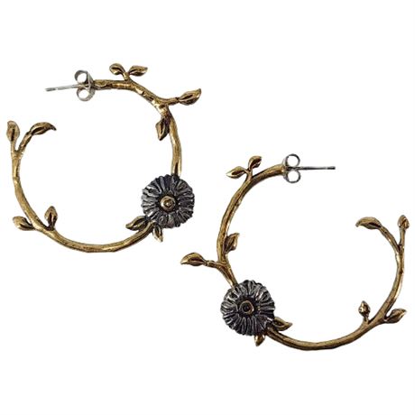 Cynthia Gale Rock Hall "Revolution Dove" Sterling Silver & Bronze Earrings
