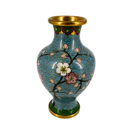 Chinese Cloisonné Cherry Blossom Vase
