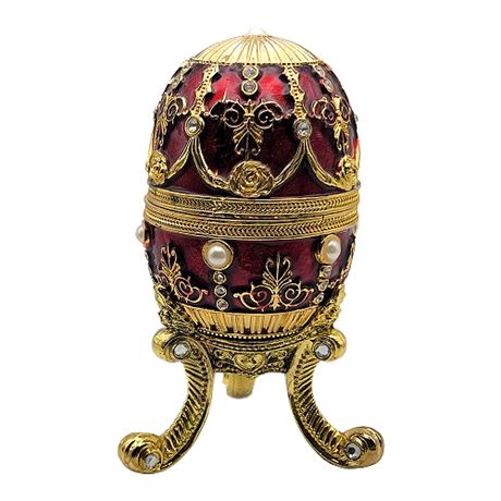 Sankyo Faberge Inspired Enamel Egg Music Box