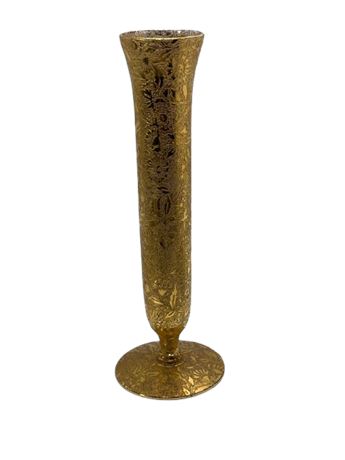 Rare GLASTONBURY lotus 22 karat, gold bud vase