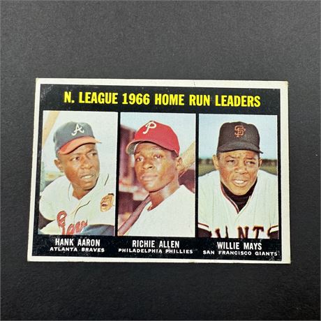1967 Topps Aaron + Mays #244