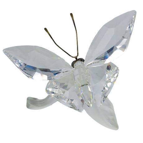 Swarvoski Crystal Butterfly on Leaf Figure