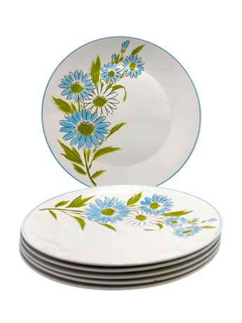 MCM Mod Floral Mikasa 'Kerry Blue' Dinner Plates