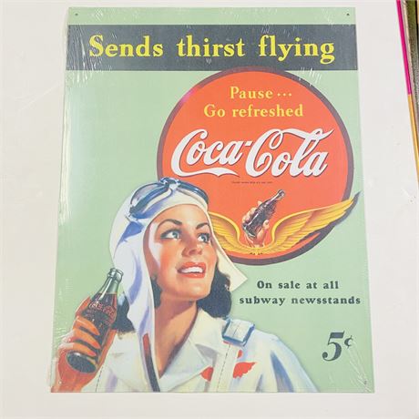 ‘Coca Cola’ 12.5x16” Retro Metal Sign
