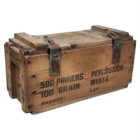 Vintage Cannon Primers Wooden Crate