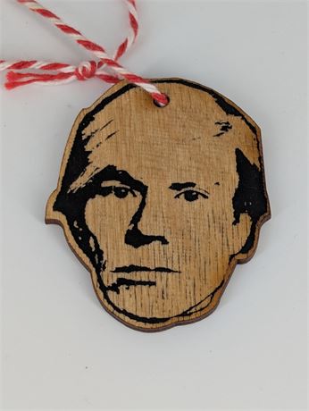 Andy Warhol Ornament 2" x 1.75" Handmade