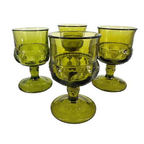 Lot of Vintage Indiana Glass Kings Crown Goblets