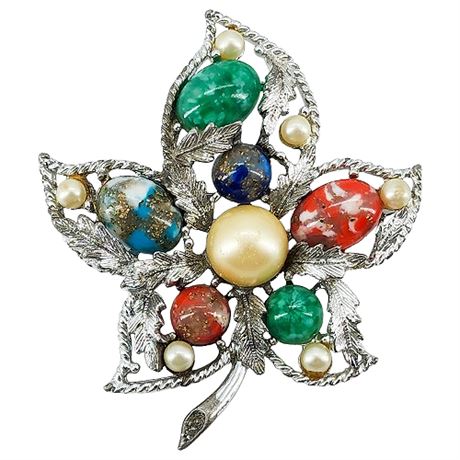 Vtg 1967 SARAH COVENTRY "Fantasy" Leaf Brooch