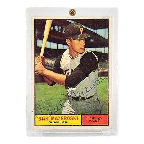 1961 Topps #430 Signed Bill Mazeroski Baseball Card Pittsburgh Pirates
